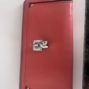 Celine Coral Wallet with Silver Hardware